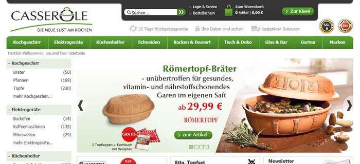 Küchengeräte und Küchenzubehör auf casserole.de online kaufen