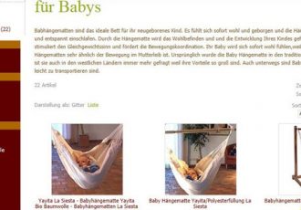Babyhängematten sind in vielen Familien beliebt