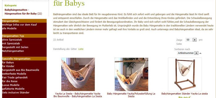 Babyhängematten sind in vielen Familien beliebt